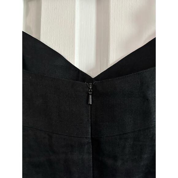 BOUILLABAISSE Deborah Vintage Black Linen Gold-Tone Metal Medallion Straps Dress - Picture 6 of 10